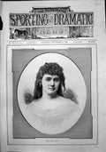 Original Old Antique Print Mlle Maria Giuri 1888 19th Century