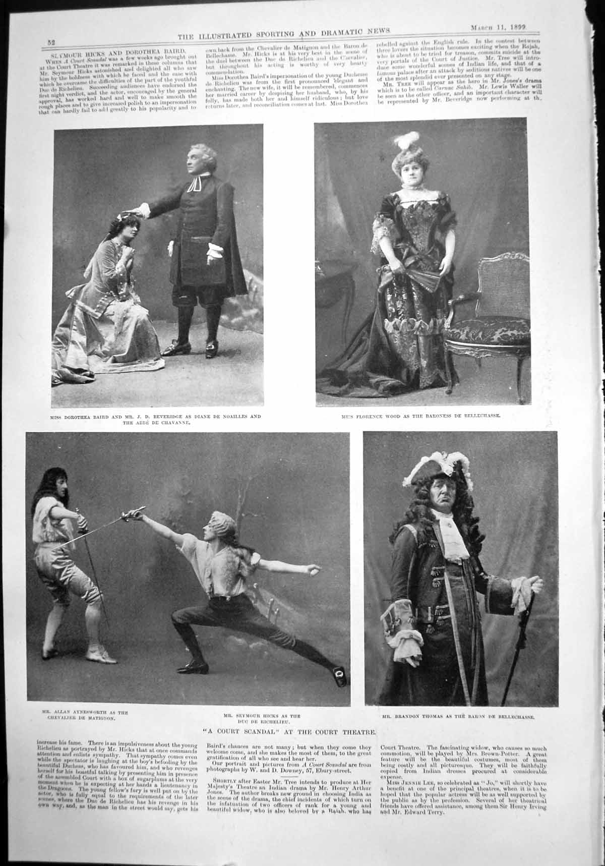 Old Court Scandal Theatre Miss F Wood W London Rifles Assault Arms1899 Victorian