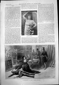Old Print Madame Norcosse Repentance St James Theatre Down Open Mine 1899 19th
