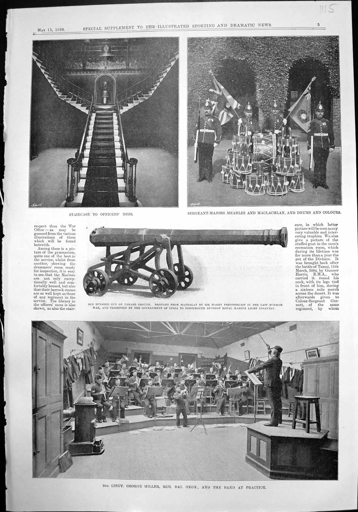 Old Lieut Geo Miller Band Mearles Maclachlan Drums Hms Australia 1899 19th