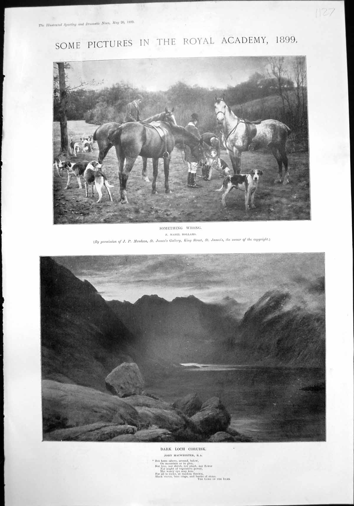 Antique Old Print Dark Loch Coruisk Sebastopol Attack Redan Hillingford 1899