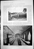Old Print Sandringham Stables Bowling Alley Peter Prince Wales Dog 1899 19th