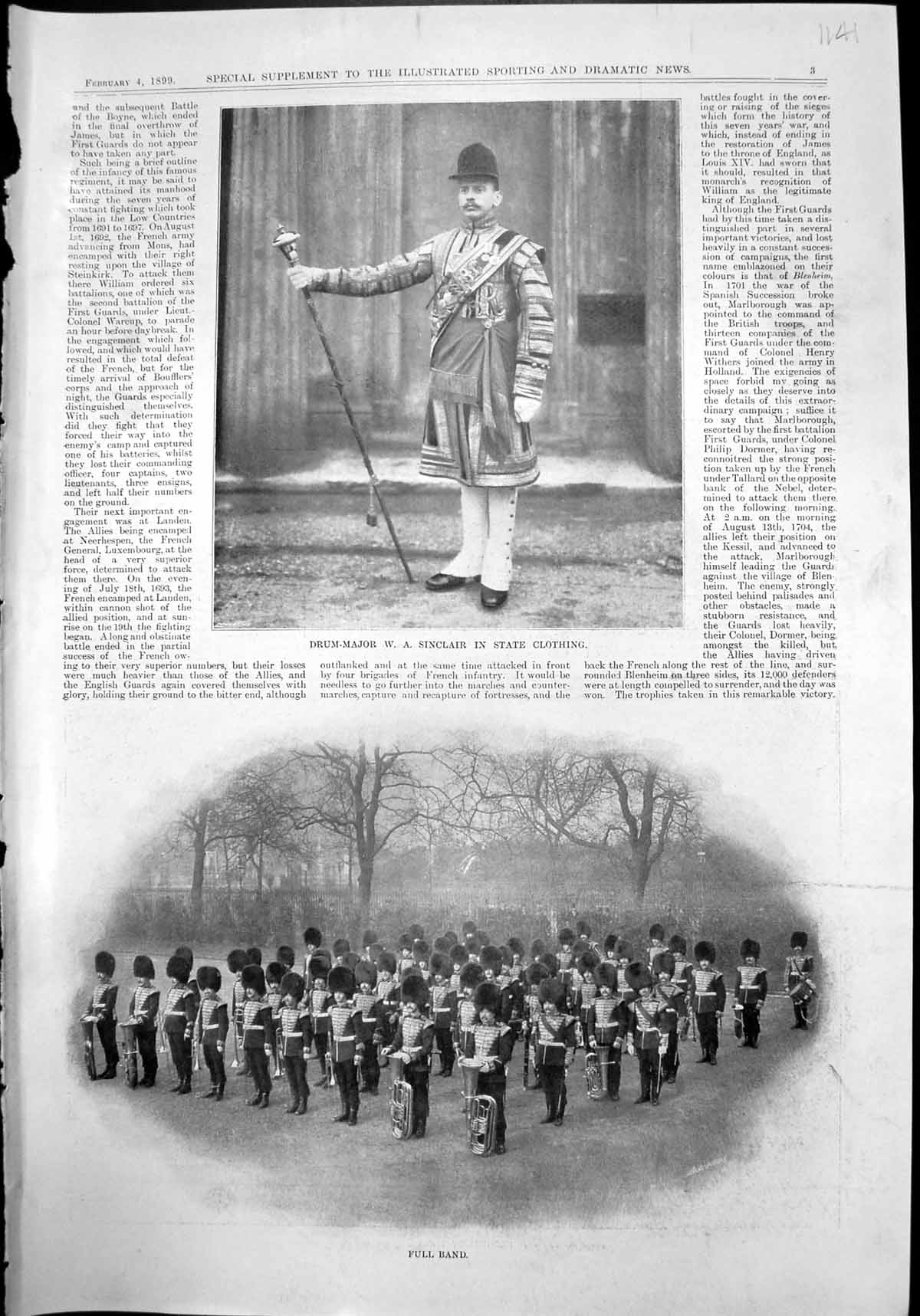 Old Drum Major W Sinclair Full Band Sergeants Mess Taking Orders 1899 19th
