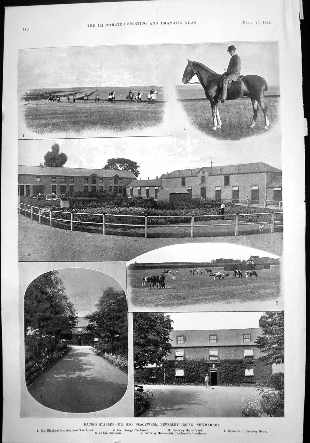 Old Racing Stables G Blackwell Beverley Ho Newmarket Man Iron Mask1899 19th