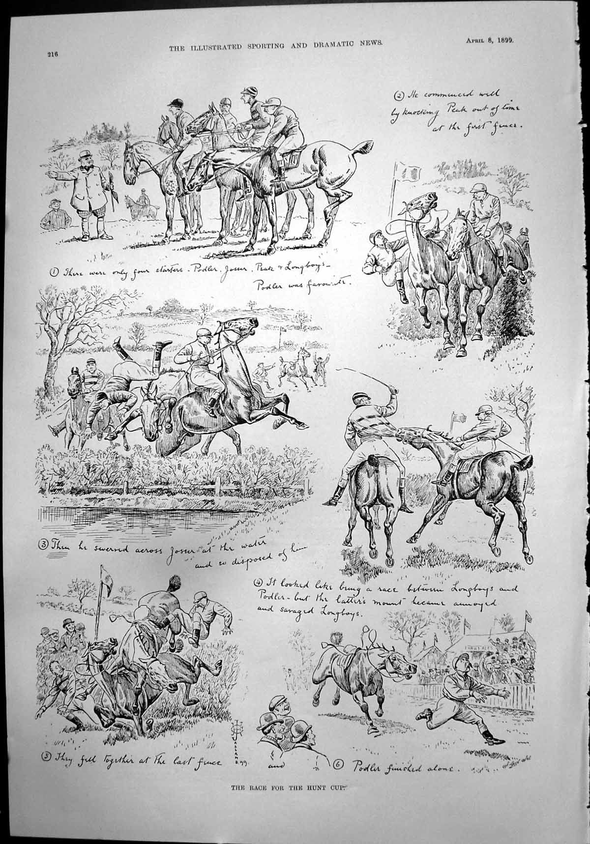 Old Race Hunt CupStarters Podler Winner Sweet Lavender E Terry 1899