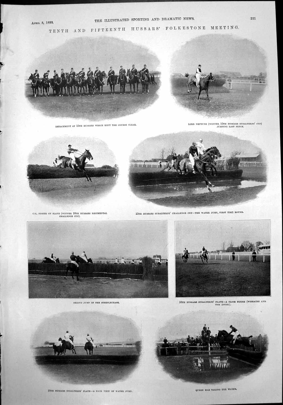 Old 10Th 15Th Hussars Folkestone Meeting Lord Neptune E Piggott 1899