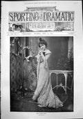 Original Old Antique Print Miss Fannie Ward Cuckoo Avenue Theatre 1899 19th