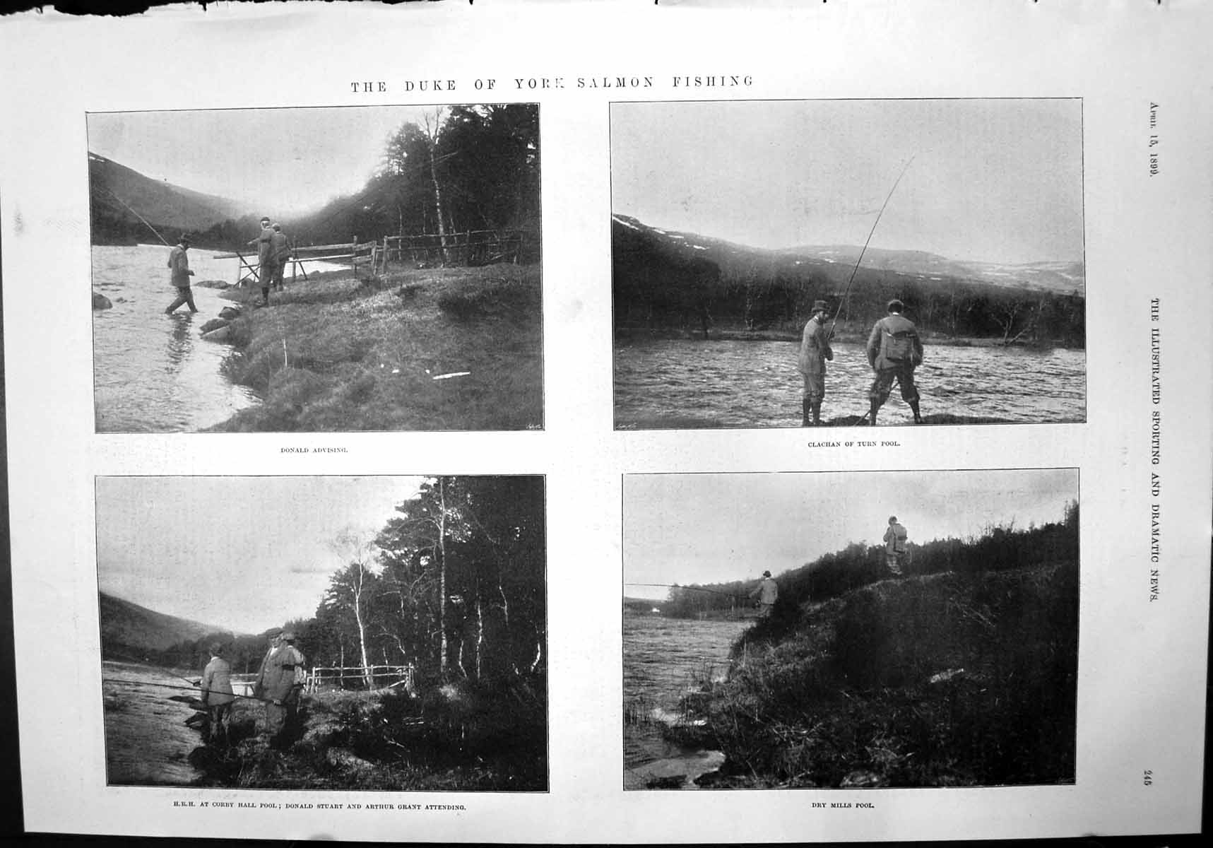Old Duke York Salmon Fishing Corby Hall Pool Donald Stuart A Grant1899 19th