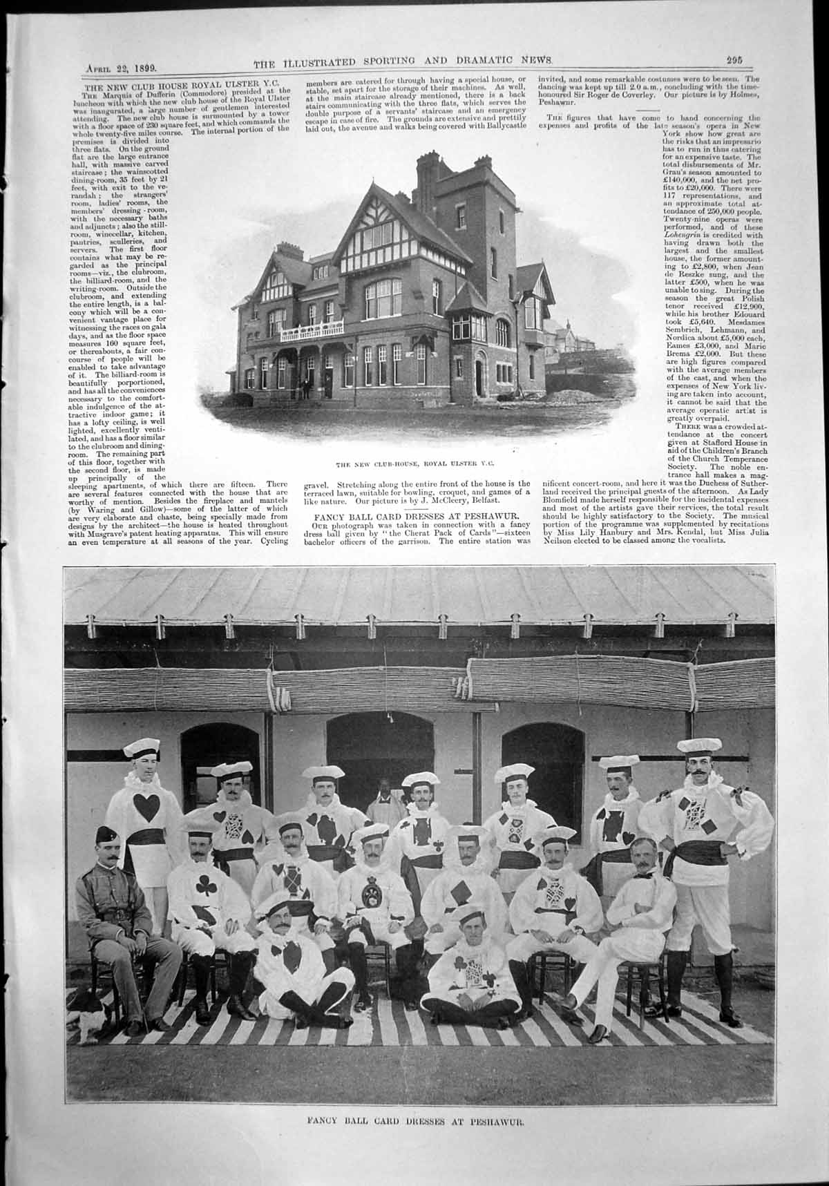 Antique Old Print New Club House Royal Ulster Lepoardstown Race Meeting 1899