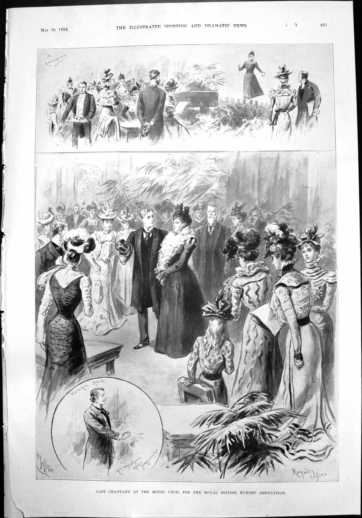 Print Cafe Chantant Hotel Cecil British Nurses Assoc Athletics Sandhurst1899