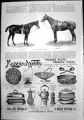Antique Old Print Lord Cottenhams Horses Mappin & Webbs Princes Plate 1899 19th