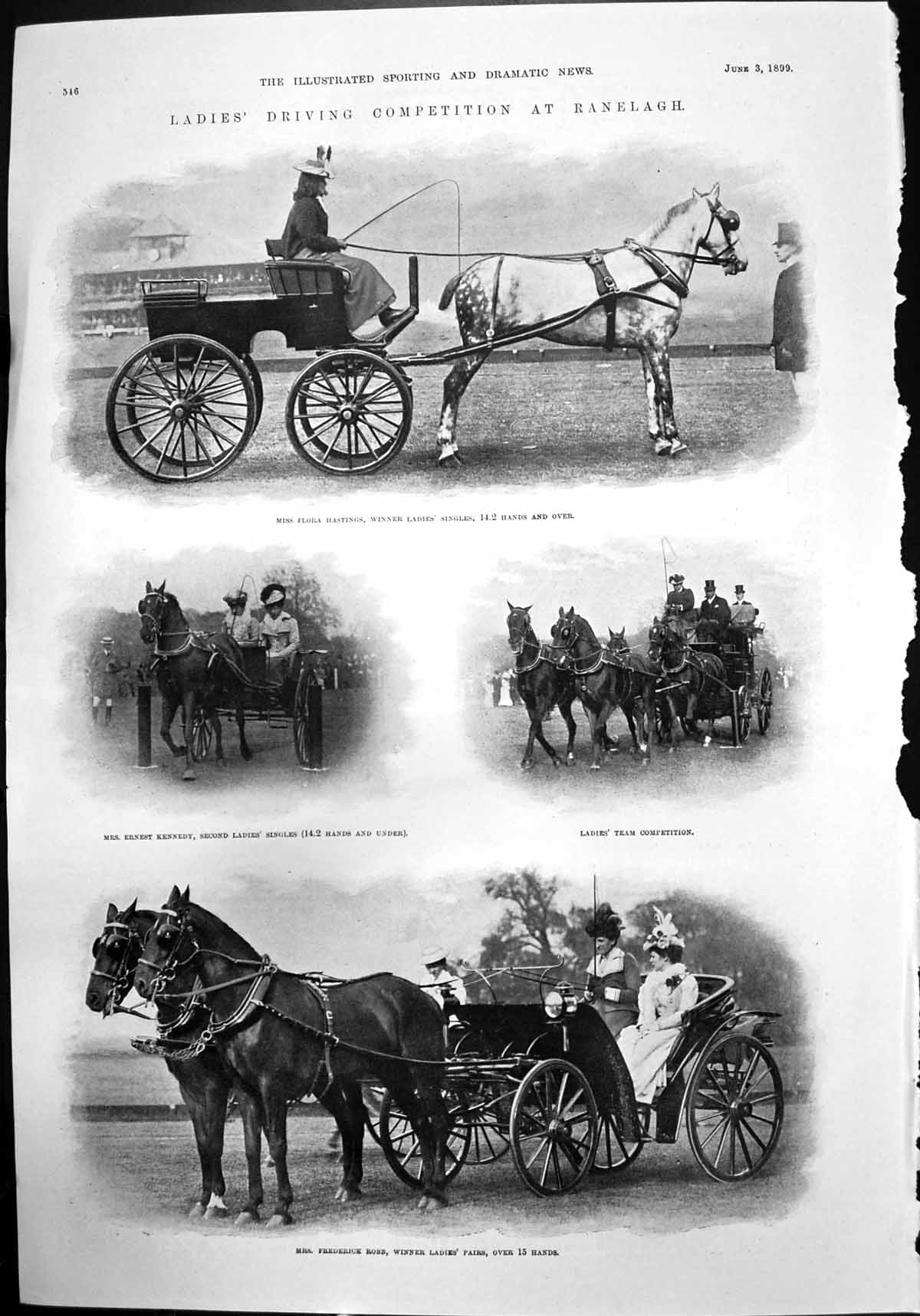 Old Ladies Driving Competition Ranelagh F Hastings Days F Davis 1899 Victorian