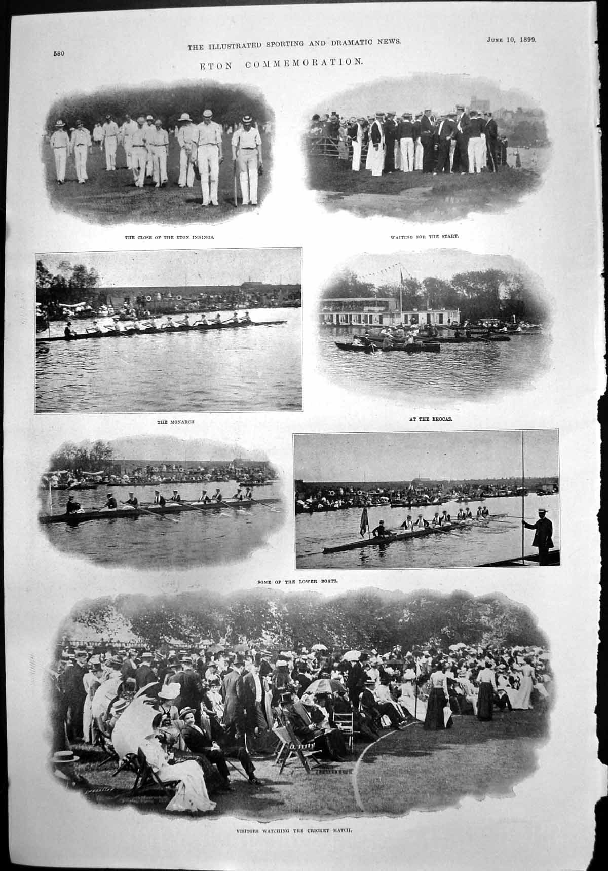 Old Eton Commemoration Boats Cricket Trooping Colour Prince Wales1899 Victorian