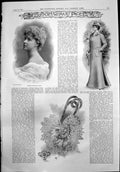 Old Print Princess Henry Pless Mrs Coote Tent Pegging Cycling School1899 19th
