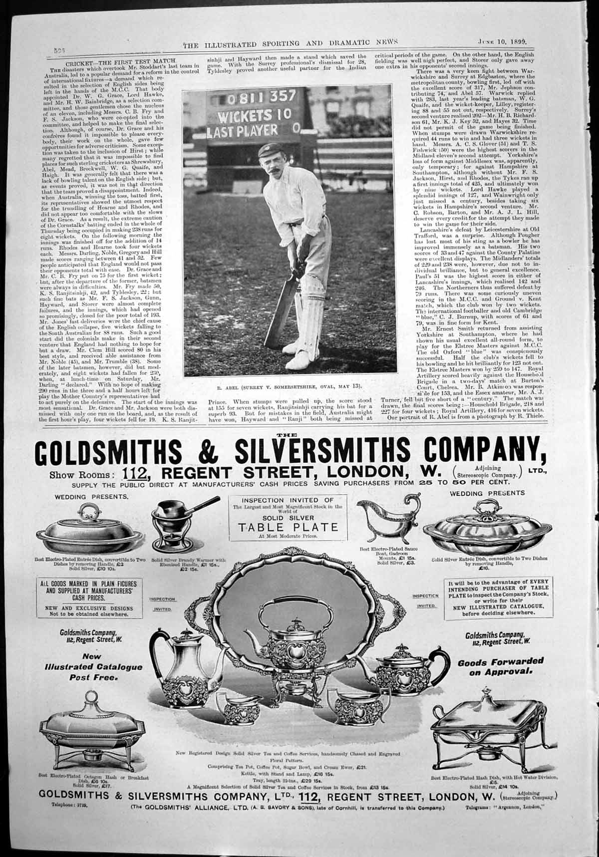 Old R Abel Surrey Somerset Oval Gsmiths Silversmiths Silver Plate1899 Victorian