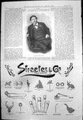 Old Antique Print Late Augustin Daly Streeters Co Jewellery Diamonds 1899 19th