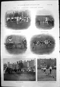 Antique Print Artillery Co Sports Matthews Cohen Chariot Bicycle Race 1899 19th