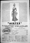 Original Old Antique Print Lady Costume Hat Aertex Cellular Clothing Co 1899
