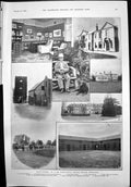 Antique Old Print Racing Stables James Jewitt Bedford Cottage Newmarket 1899