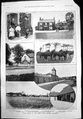 Antique Print Racing Stables Joseph Cannon Lordship Newmarket Toll Bar 1899