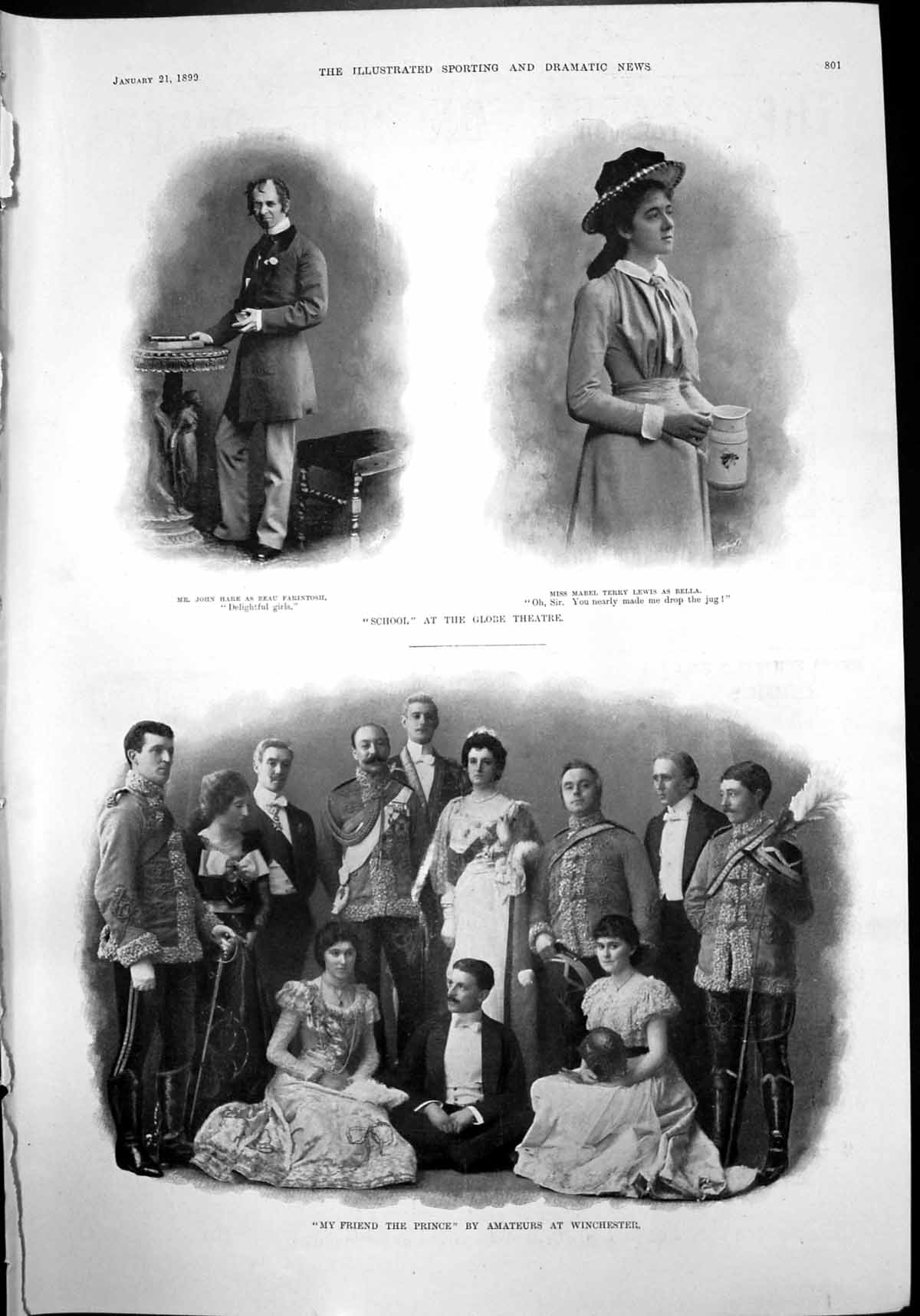 Old School Globe Theatre My Friend Prince Lady Arthur Grosvenor 1899 Victorian