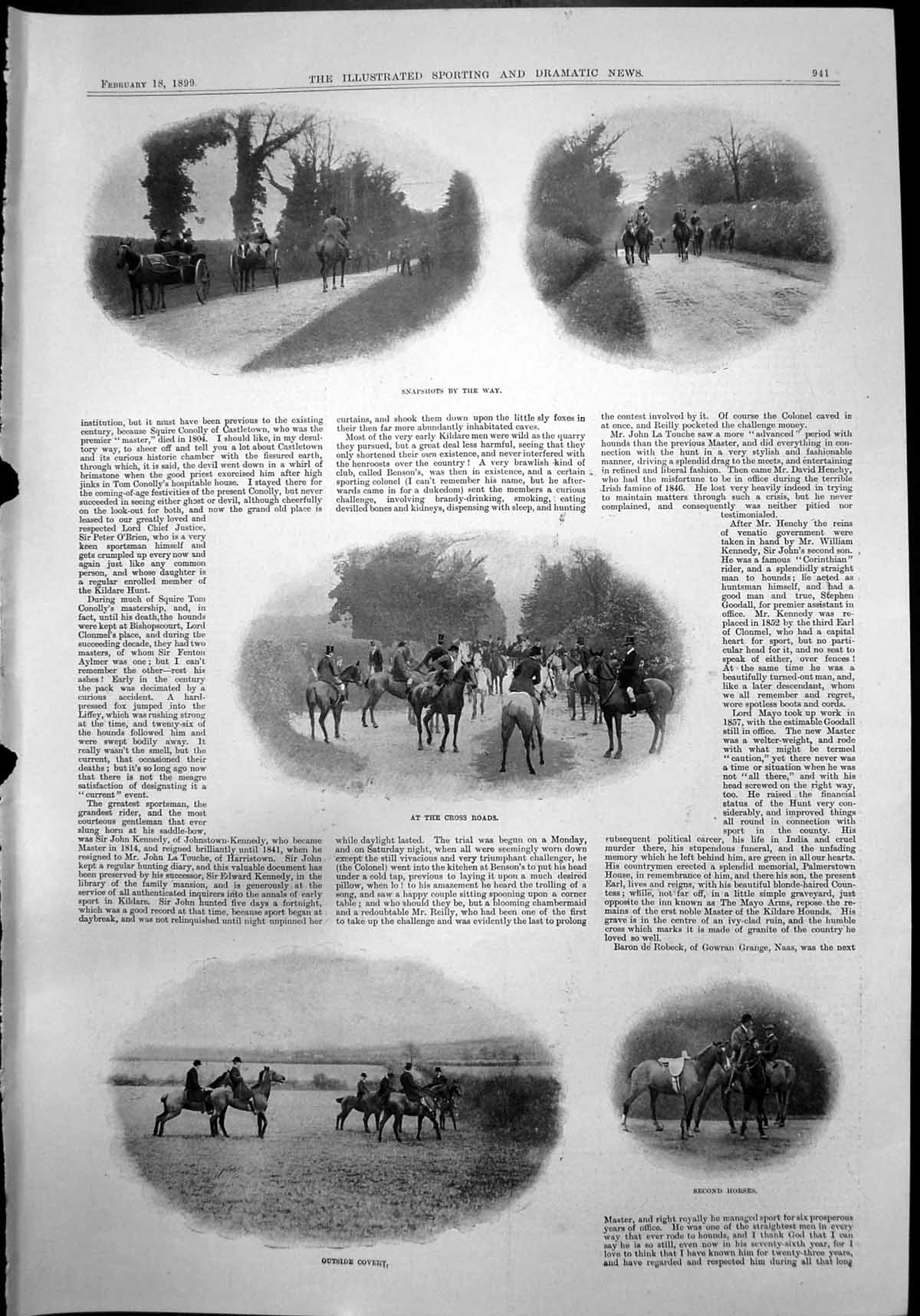 Print Kildare Hounds Miss Lily Pinckney Clifton Zebroid Cross Zebra Mare1899