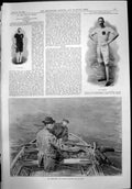 Antique Print C Bennett C E Bredin Incident Lough Neagh J Myers Runner 1899