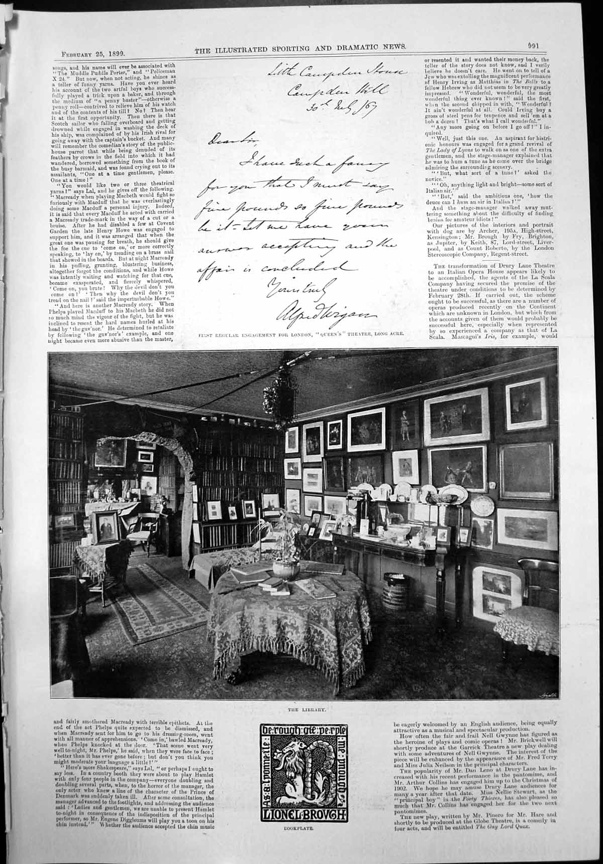 Old London Queens Theatre Long Acre Library Lady Gerard A Thynne 1899 Victorian