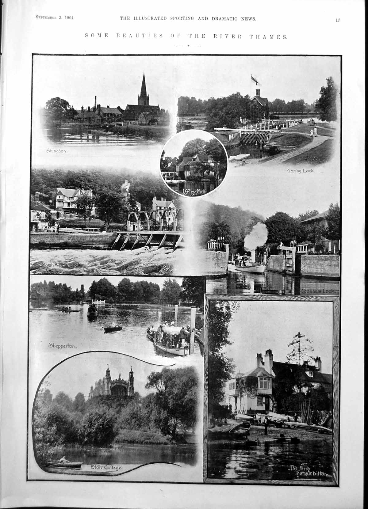 Old River Thames Scenes Shepperton Miss Lena Atwell Marguerite 1904 0 20th
