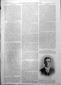 Original Old Antique Print Mr C Eric Forsyth Half-Mile Swimming Champion 1904