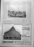 Original Old Antique Print Tilikum Margate Having Sailed Round The World 1904
