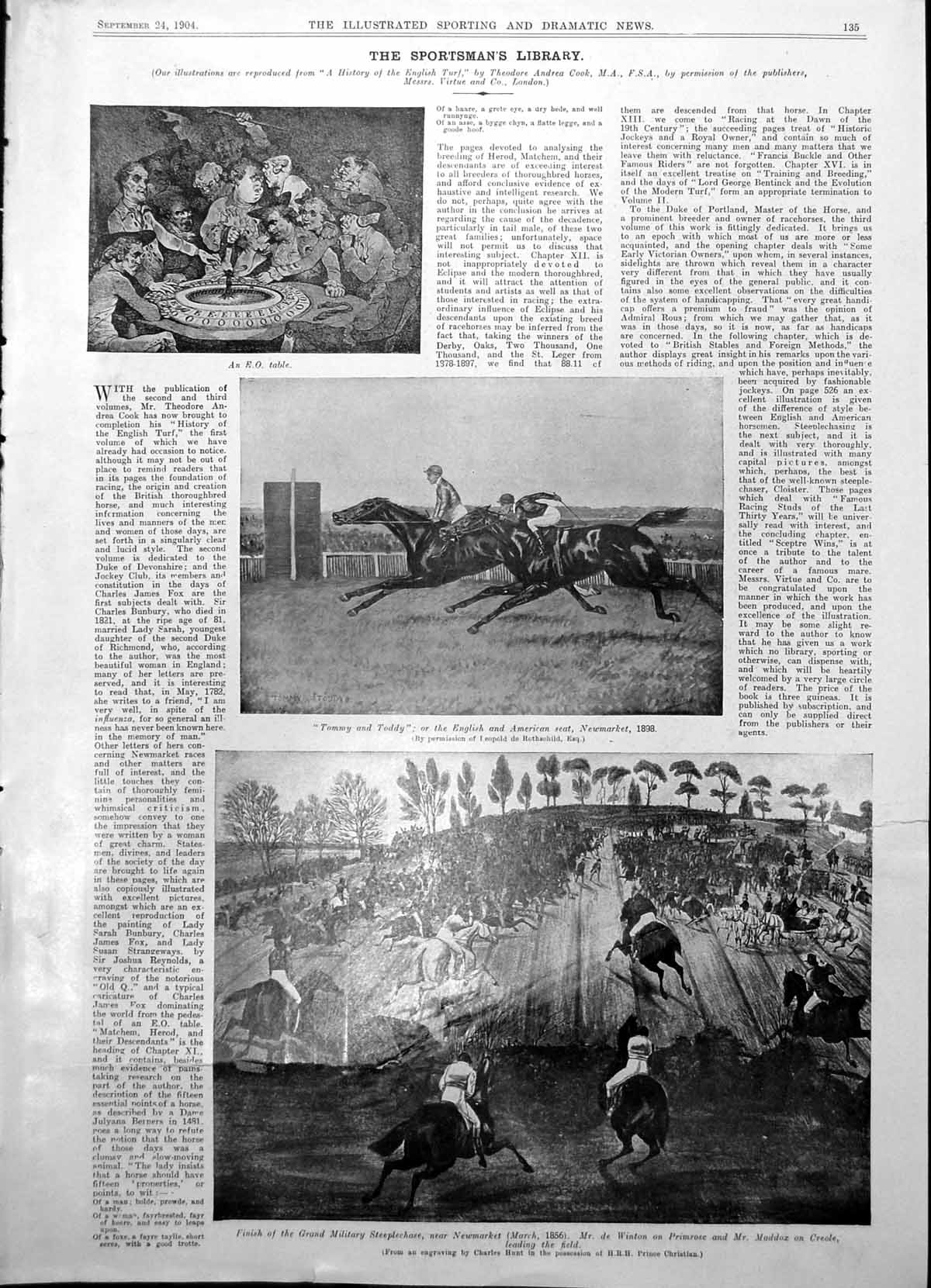Antique Old Print Damaged Sportsman'S Horse Races Gentleman Speaking 1904 20th