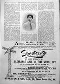 Old Print Mrs Hillyard Lawn Tennis Player Portrait Streeter'S Advert 1904 20th