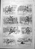 Antique Print New Jumper Horse Amongst Hunting Hounds Meet Balks Fence 1904