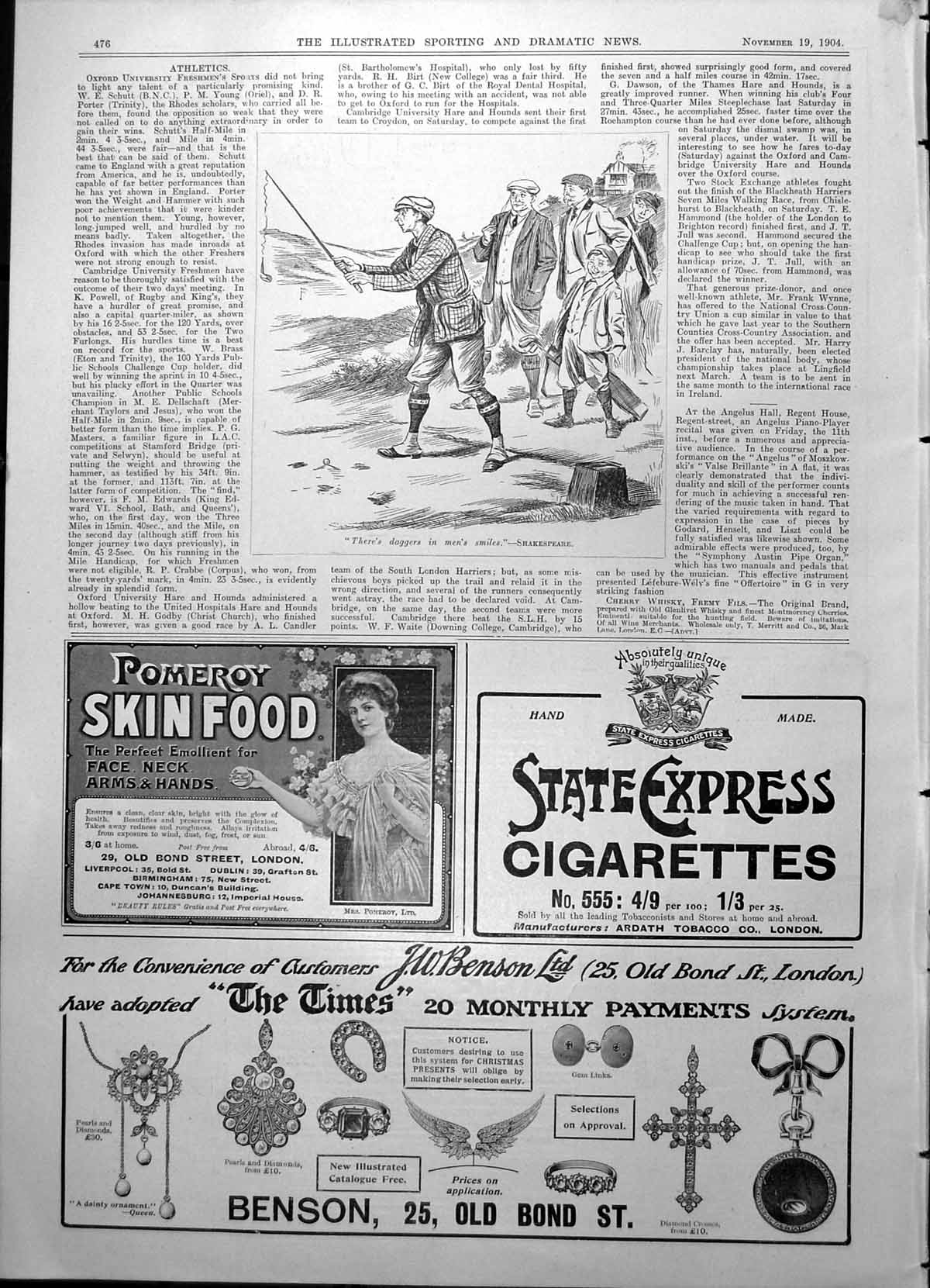 Antique Print There'S Daggers In Men'S Smiles Shakespeare Man Fishing 1904 20th