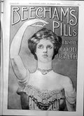 Antique Old Print Beecham'S Pills Ensure Good Health Advertisement Lady 1904