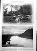 Old Antique Print Glen Auldyn Fishing Ramsey Famous Shetland Ponies 1904 20th