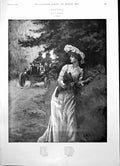Antique Print Nerves Lady Against Bank Motor Car Fishing Trout Salmon 1904