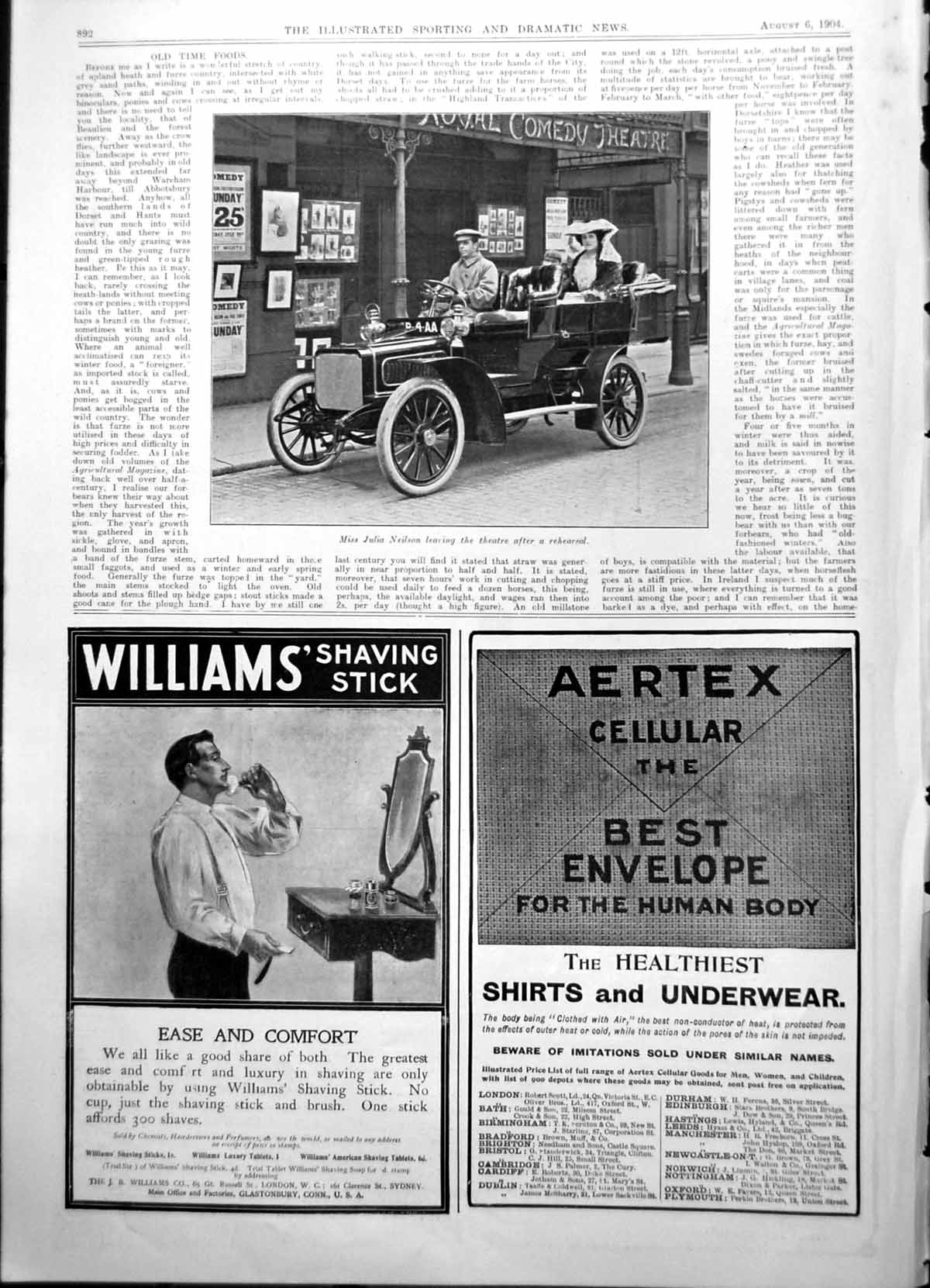Old Miss Julia Neilson Leaving Theatre Automobile After Rehearsal 1904 20th