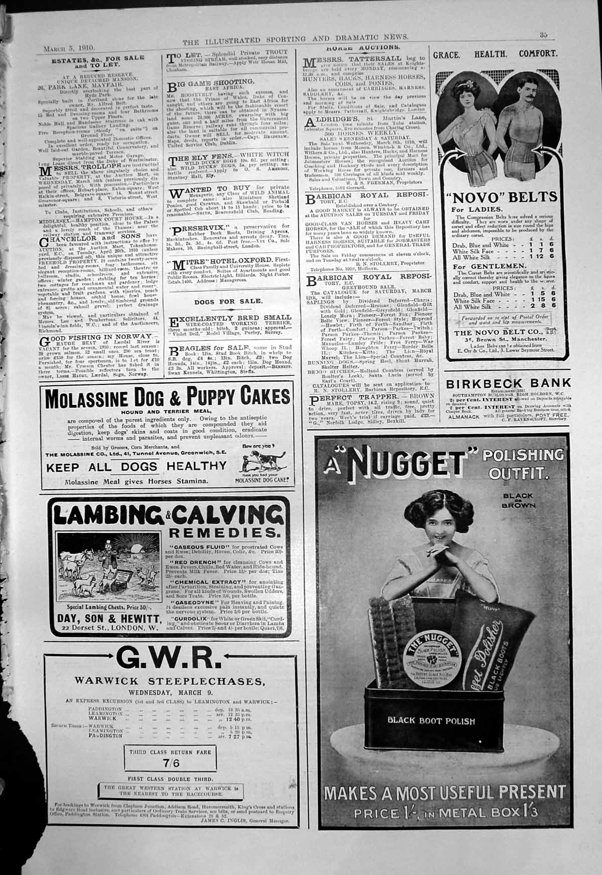 Antique Print Novo Belts Nugget Polishing Outfit Cordings Waterproofs 1910 20th