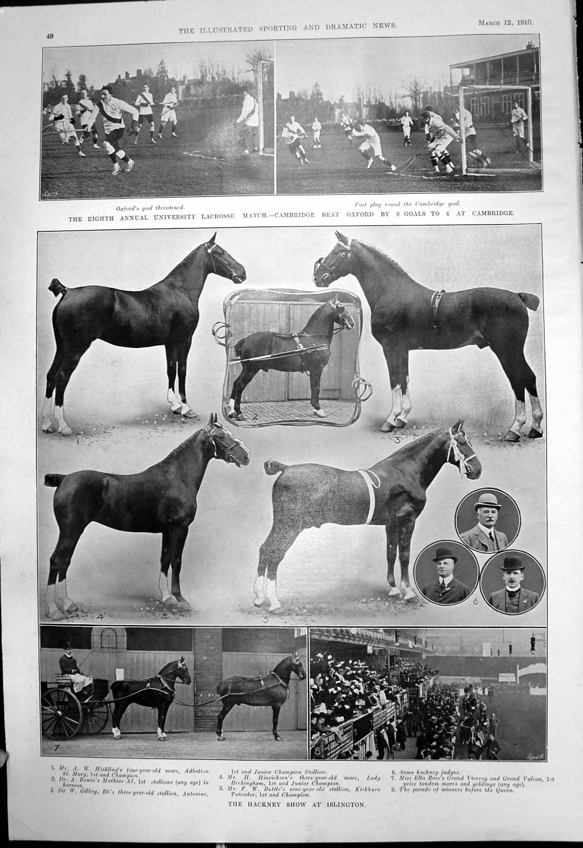 Old University Lacrosse Hackney Show Navy Army Sports Queens Club 191 20th