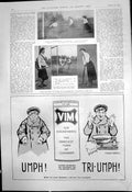 Antique Old Print Ladies Hockey Cheltenham Misses R Blacklock E Chavasse 1910