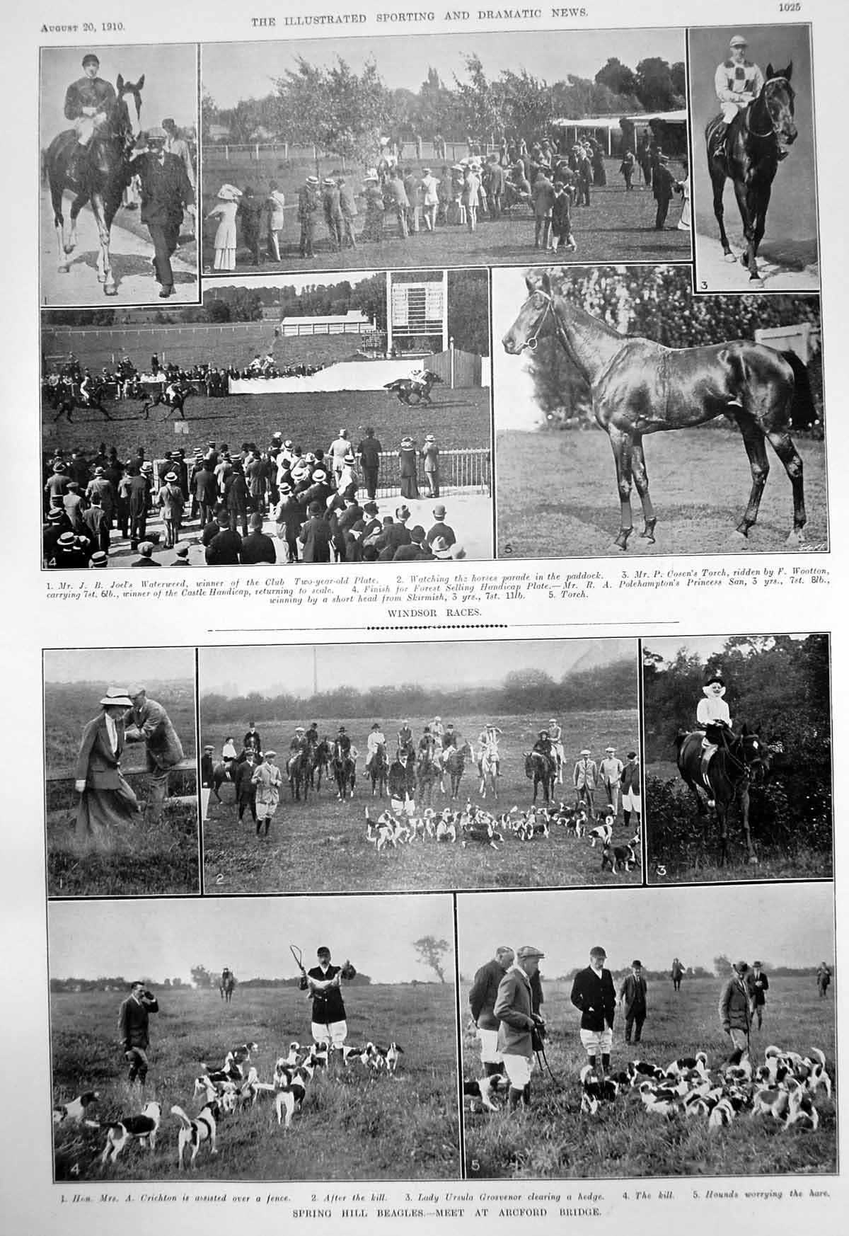 Old Windsor Races Spring Hill Beagles Cricketers W Smith A Ducat 1910 20th