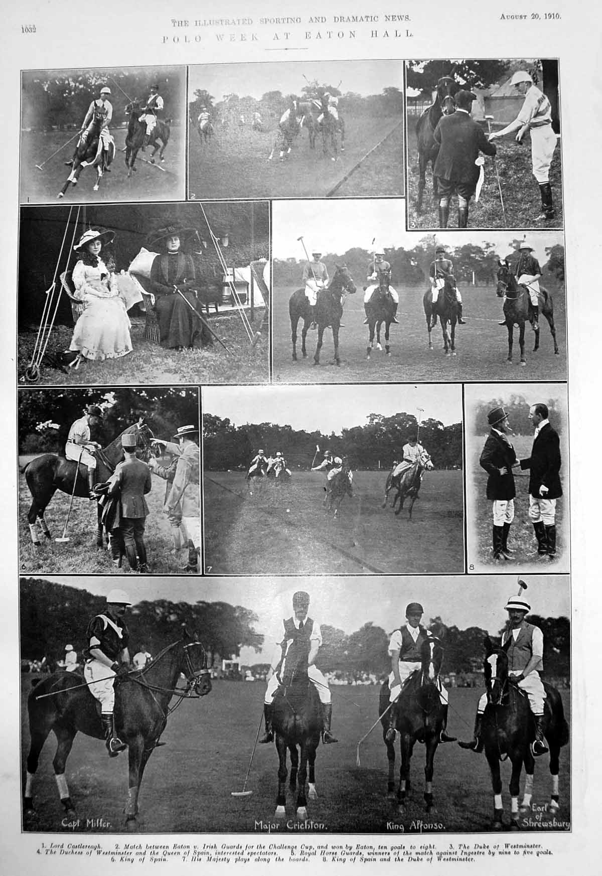 Old Polo Eaton Hall Sculling R Arnst E Barry Tetcott Otterhounds 1910 20th