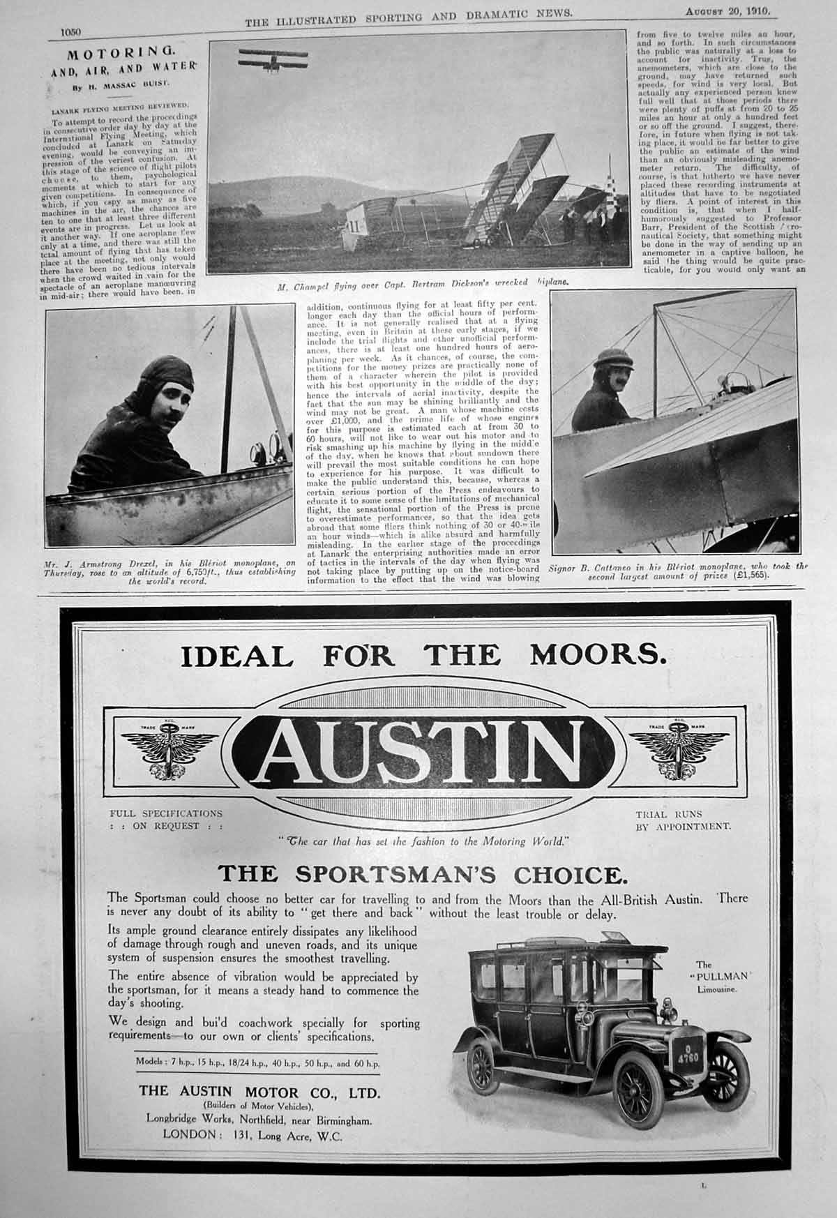 Old Capt Dicksons Wrecked Biplane J Armstrong Drexel B Cattaneo 1910 20th
