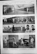 Antique Print Oxford V Cambridge Queens Club Hammer Throwing Long Jump 1910