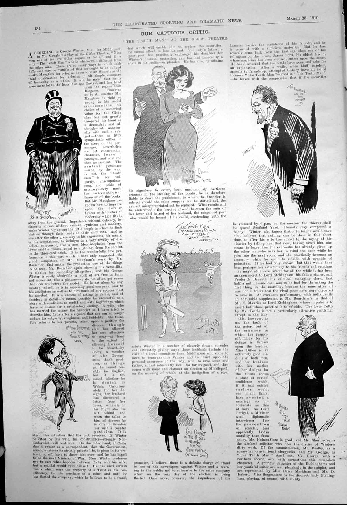 Old Captious Critic Tenth Man Globe East Essex Hunt Ernest Ledger 191 20th