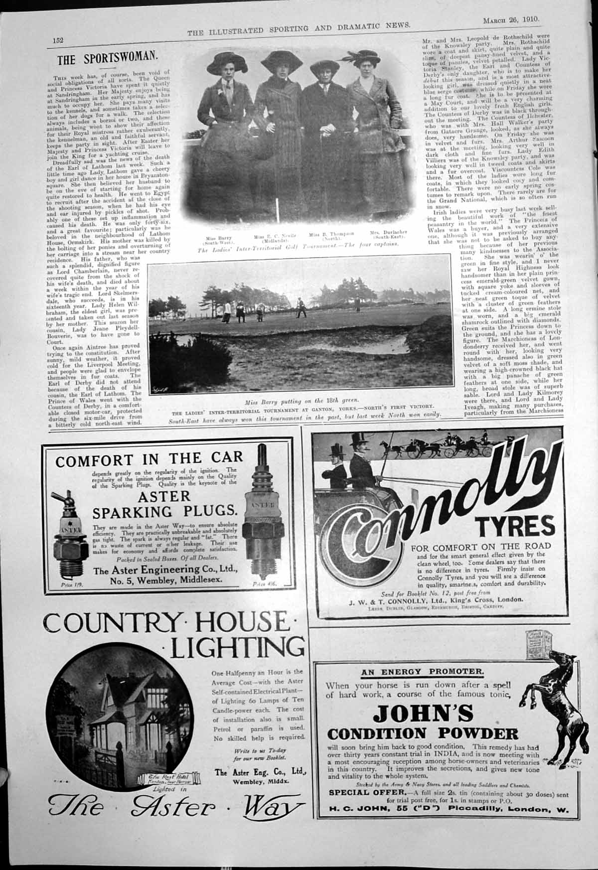 Old Ladies Golf Tournament Ganton Miss Barry E Nevile B Thompson 1910 20th