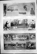 Antique Old Print Roller Skating Eastbourne Ladies Golf Lacrosse Lords 1910
