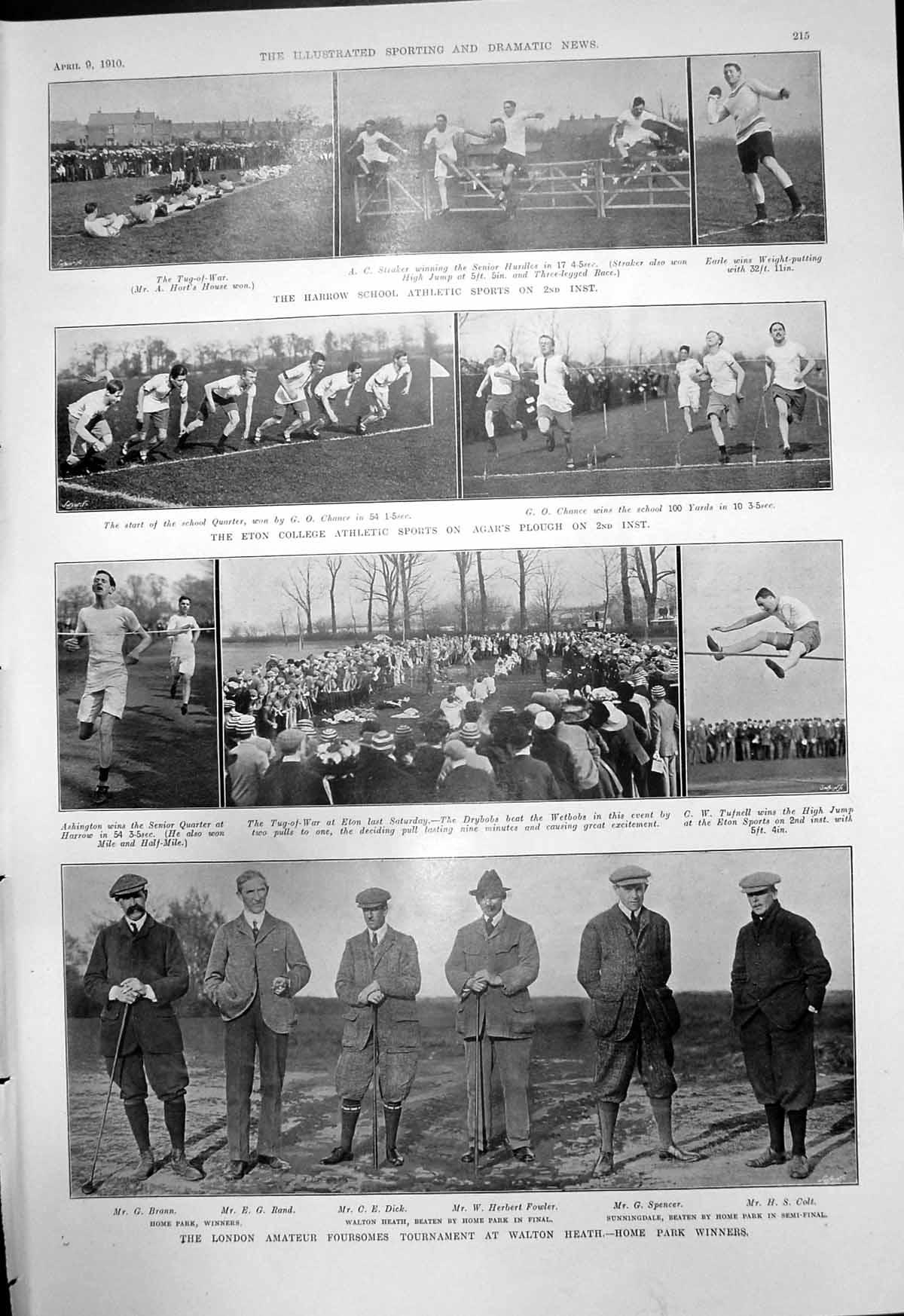 Old Harrow Eton Sports Golf Walton Heath Racing Egypt S Berks Hunt191 20th